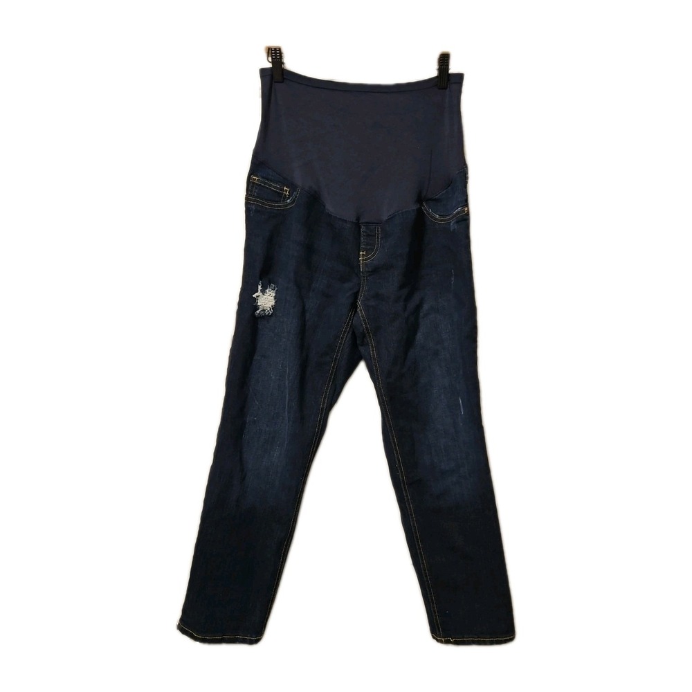 Maternity Old Navy Jeans Regular full panel blue denim stretch boyfriend